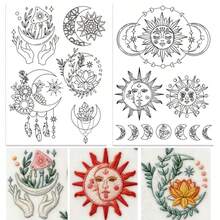 Sun Moon Patterns Pre-Printed Embroidery Stabilizer Stickers Self-Adhesive Water-Soluble Non-Woven For Hand Embroidery - 2ST-b - View 15
