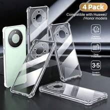 4 套防震透明手机壳，手机壳，手机保护套，防震手机壳，透明手机壳，简约手机壳，防震 TPU 手机壳，轻便手机壳 - 無色 - 查看 91