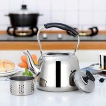 Stainless Steel Whistling Tea Kettle - Mirror Polished, Foldable Handle, Fast Boiling, 1L-6L Capacity, Suitable For Home And Restaurant Use - Silver - View 5