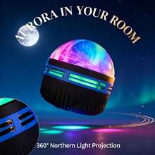 Đèn chiếu sao và trăng LED Aurora 1 chiếc, có điều khiển từ xa, công nghệ chiếu RGB cấp nguồn qua USB, thích hợp cho phòng ngủ, phòng chơi game, rạp chiếu phim tại nhà, trần nhà và trang trí lãng mạn - Có thể tạo hiệu ứng bầu trời sao tuyệt đẹp, lý tưởng cho sinh nhật và lễ tình nhân. - Nhiều màu - Xem 10