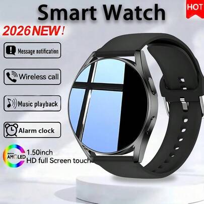 Reloj inteligente de alta definición 2026 - Unisex - Llamadas/mensajes inalámbricos, múltiples modos deportivos, fotografía remota, rastreador de actividad física, compatible con iOS y Android, carga USB, conexión inteligente, diseño de moda, pantalla clara, apto para uso diario