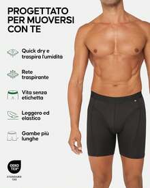 Ropa interior activa de talla grande para hombres - Multicolor (2 X Negro, 2 X Azul, 2 X Azul Brillante) - Ver 4