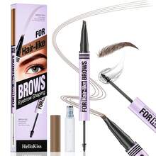 HelloKiss Gel transparente para cejas 2 en 1 Lápiz de cejas de doble extremo Gel laminador de cejas Bolígrafo de cejas con punta de tenedor Cejas naturales y esponjosas Sujeción fuerte y larga duración Resistente al agua y a las manchas Sin copos blancos Fácil de usar para principiantes Maquillaje diario - Tubo morado multicolor - Ver 12