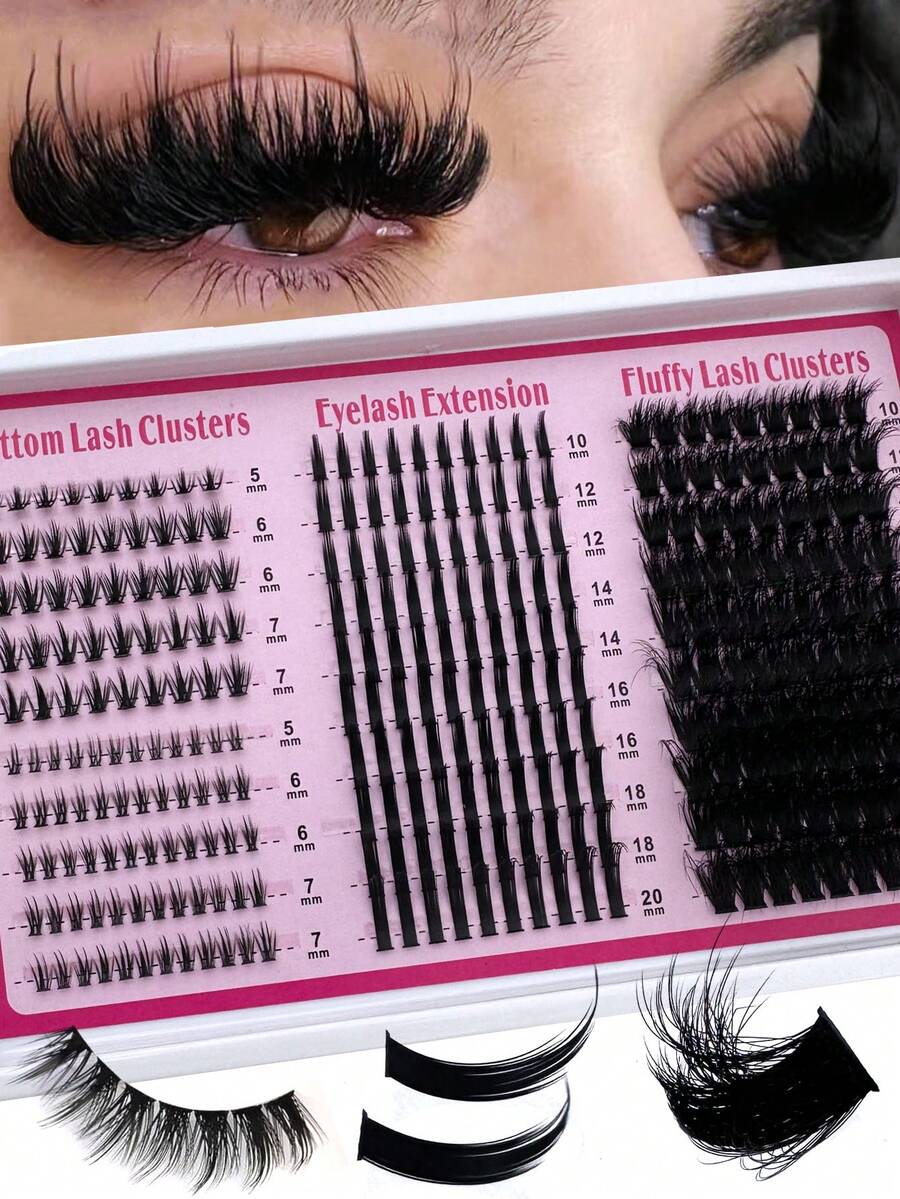 200D/160D/120D/100D/80D/60D 四合一睫毛簇，长款 6-20mm 睫毛尖，下睫毛，可重复使用，305 片/295 片/285 片/275 片/265 片装睫毛簇，浓密型单根睫毛，DIY 尖头睫毛嫁接，漫画风格睫毛簇，貂毛条状睫毛，浓密睫毛簇，睫毛簇，单根睫毛，睫毛，假睫毛 - D - 查看 1