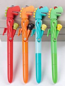 1PC/4PCS Creative Decompression Dinosaur Bounce Gel Pen 0.5mm Black Ink Gel Pen Fun Office Student Pen Office School Supplies - Multi-colored Dinosaur Ballpoint Pen - View 12