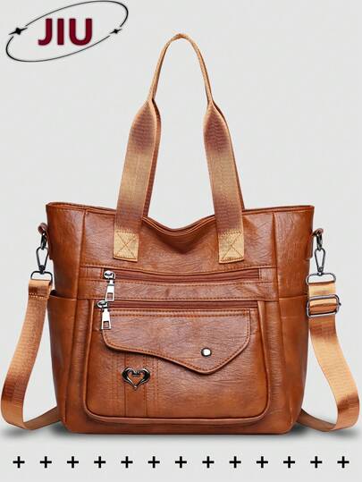 Retro Pu Soft Leather Tote Bags For Women, Simple Commuter Shoulder Bags, Shopping Handbags, Lightweight Crossbody Bags, Stylish Hobo Bags, Large-Capacity Shopping Bags, Suitable For Teen Girls, Women, College Students, Young Professionals And White-Collar Workers, Office, College, Work, Business, Commuting, Shopping, Dating, Outdoor Activities, Travel, Hiking, Women'S Gifts.
