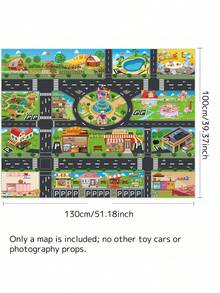 1张大型停车场场景地图，英文版。适用于游戏室、车辆、小型汽车、游戏垫、防水垫。 - 彩色 - 查看 12