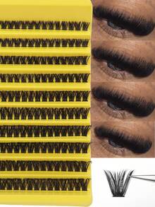 180 Clusters Mixed False Eyelashes, Curl Style D, Length 8-16mm, 80D Cluster Lashes, Dense & Fluffy Natural Crossing Lashes, 3D Soft & Natural, Easily Create Big Eye Effect - D - View 6