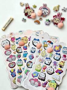 1pc Random 3D Cute Squeeze Sticker, Suitable For Decorating Phone, Laptop, Luggage, Water Bottle, Skateboard, Notebook And Guitar. Great For Daily Use And Children's Birthday Gifts. - Multicolor - View 5