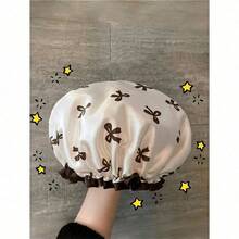 2pcs Waterproof Double-Layer Bow Shower Cap, Elastic Shower Cap, Adult Kitchen Oil-Proof Cap, Bathroom Hair Drying Cap, Elastic And Adjustable, Suitable For Face Washing, Drying Hair, Makeup, Cooking, Shampooing 1pc Home Bathroom Decor Fall Decor Back To School - Nhiều màu - Xem 12
