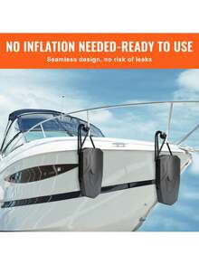 Boat Fenders, 8.6" X 16" Boat Bumpers For Docking, Marine EVA Boat Dock  Bumper With Ropes, Cord Locks And Storage Bag, No Inflation Required, For Class A/Class 1/Part Class 2, Black - Black - View 4