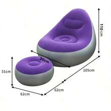 New Inflatable Plush Sofa, Designed For Slouchy People, Foldable Footrest, Comfortable Outdoor Lounge Chair, Hot Seller, Camping Equipment - Coffee - View 6
