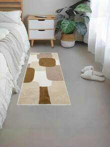 1pc Soft Faux Wool Rug, Simple Rectangular Carpet, Soft & Comfortable, Bedroom Rug, Bedroom Decor Rug, Bedside Rug, Washable, Home Decor Faux Wool Rug, Holiday Decor Rug. Note: Due To Lighting And Batch Differences, There May Be Slight Color Variations From The Actual Product. The Rug May Have Temporary Creases Or Wrinkles From Packaging And Transportation, Which Are Not Defects And Will Gradually Disappear. - Multicolor - View 15