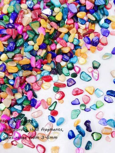 3-6mm Irregular Colored Shell Fragments, Handmade Nail Art, Crystal Shell, Crushed Stone Decorative Materials, DIY Crafts Accessories