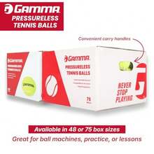 GAMMA Sports Pressureless Tennis Balls Box - Ideal for Practice Teaching and Training with High-Visbility Felt - Indoor and Outdoor Court Play - 48 and 75 Pack Sizes - Caja de 18 - Ver 6