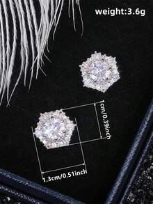 Elegant Women's Earrings For Party, Daily Clothing Decor, Wedding Anniversary Party Jewelry Gift, High Quality Earrings - 銀色 - 查看 2