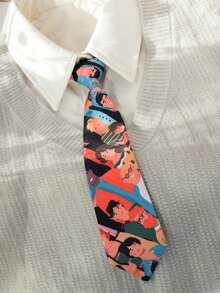 Corbata de clip con diseño de dibujos animados de moda, versátil para que los jóvenes combinen con camisas, unisex - Multicolor - Ver 4