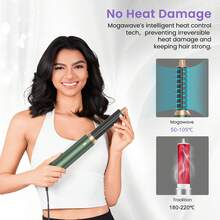 ATOPSKINS 2026升级版五合一热风吹风机及专业沙龙级造型工具 | 5个可拆卸互换刀头 + 3种精准温度设置 | 自动卷发及多种造型（卷发/波浪/直发/柔顺/蓬松/内卷/外卷） - 綠色 - 查看 7