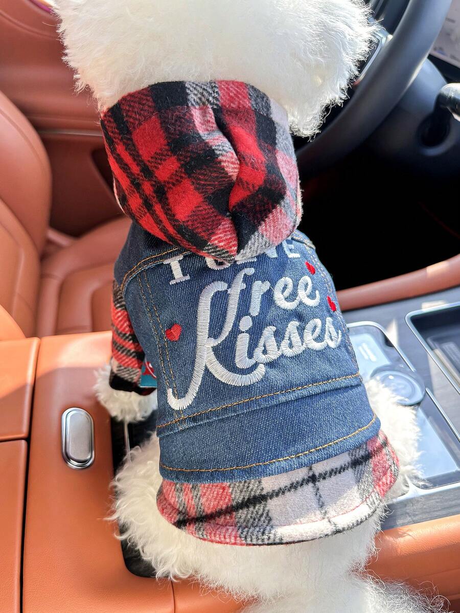1pc Pet Clothes, European & American Style, Suitable For Small Dogs & Puppies, Cute & Comfortable Outfit - Multicolor - View 1