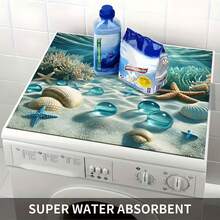 1pc Underwater Creature Pattern, Warm Family Atmosphere, Diatomite, Non-Slip, Suitable For Washing Machine Cover Pad, Dryer Cover Pad, Coffee Machine Pad, Kitchen Countertop Pad. Multi-Purpose Household Mat - 3-color Underwater Creature Pattern - View 6