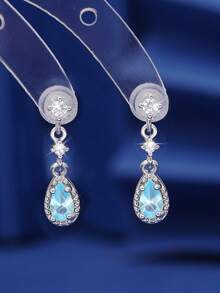 1 par de pendientes elegantes de gota de agua negra con borlas de cadena larga, diseño exclusivo de alta gama, adecuados para banquetes y fiestas - negro dorado - Ver 8