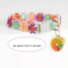 猫咪蕾丝刺绣项圈，带铃铛的宠物配饰，宠物项链 - 粉色 - 查看 3