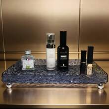 1 件透明亚克力储物托盘、化妆品收纳盒、皂液器架、香水和化妆品展示架、珠宝戒指架、家居装饰、浴室配件圣诞礼物 - 無色 - 查看 9