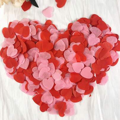 1500/3000/5000片装心形纸屑，多色心形纸质礼品包装填充装饰，适用于情人节、毕业典礼、庆典、婚礼场景装饰。