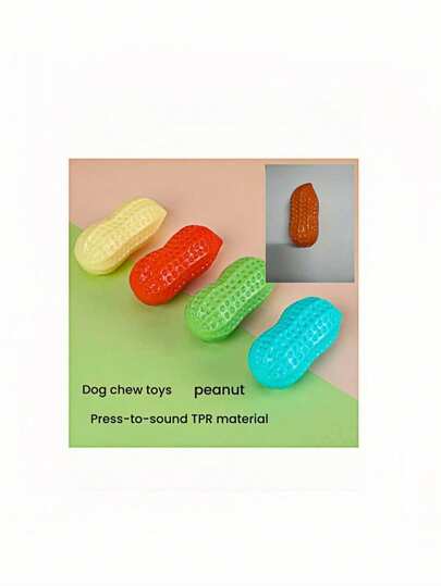 1 pieza Juguete para masticar con forma de cacahuete para mascotas, de colores