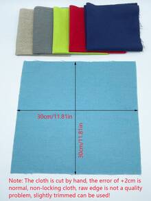 2pcs 30cm/11.81in Faux Linen Cross Stitch Fabric, Available In Lake Blue, Navy, Gray, Red, Beige, Green, For DIY Embroidery And Crafts - Two 30*30cm Imitation Linen Fabric Sheets - View 9