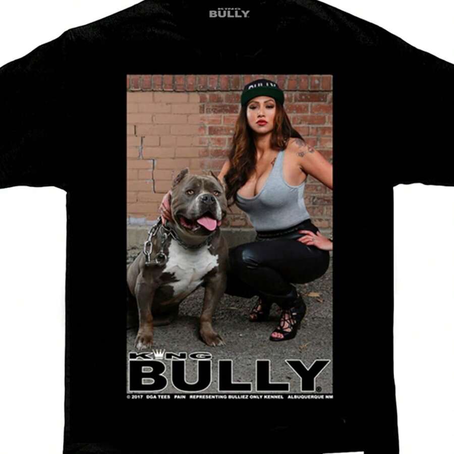 King Bully Brand Pain Pit Bull Homies Sexy DGA Angels Model T Shirt - 黑色 - 查看 1