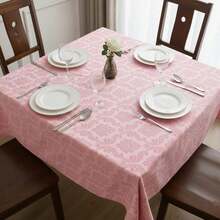 Jacquard Tablecloth For 4, 6, Or 8 People. - Rusty Rose - View 5
