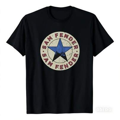 Sam Fender Officially Licensed Newcastle Graphic T-Shirt For Men & Women - Unisex Casual Round Neck Tee With & Sam Fender Lettering Print, S-4XL Sizes, With & Design - All-Season Comfort, Ideal Boyfriend Gift & Christmas Present For Music Fans 100% Cotton 1PC 193g