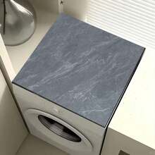 1pc High-End Gray Marble Texture Design, Warm Home Atmosphere, Diatomite, Non-Slip, Suitable For Washing Machine Cover Pad, Dryer Cover Pad, Coffee Machine Pad, Kitchen Countertop Pad. Multi-Purpose Household Mat - Sophisticated Gray Marble Texture Design In 3 Colors - View 2