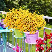 100朵优雅白色雏菊仿真花，适用于帽子装饰、蛋糕装饰、DIY工艺品、房间装饰、婚礼装饰等。 - 黃色 - 查看 4