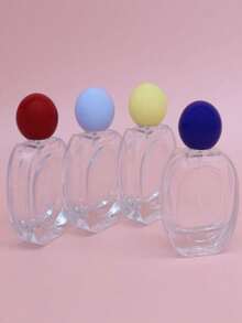 1.01oz Oval Glass Perfume Bottle, Elegant Makeup Spray Bottle, Colorful Round Cap Refillable Bottle, Essential Back-To-School Item - Glass Bottle - View 6