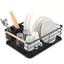 Escurridor de platos multifuncional para cocina, escurridor vertical con bandeja, escurridor de platos, escurridor de vasos de agua para el hogar, cuencos, platos, palillos, cuchillos y tablas de cortar, escurridor de platos desmontable que ahorra espacio - escurridor de platos de plástico, adecuado para cocinas, vehículos recreativos, furgonetas camper y remolques de viaje, escurridor de fregadero de cocina, escurridor de platos de doble capa con escurridor de cubiertos, escurridor de platos desmontable con bandeja de goteo, juego de almacenamiento y organización de vajilla de cocina. - Monocapa multicolor - Ver 3