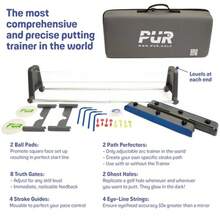 Golf Putting Trainer: Replaces 8 Most Used Golf Putting Aids - Premium Mastery System - Perfect Eyeline Accuracy Stroke Path Length and Arc. Precise Square Face Training. - Entrenador de golf Pur - Ver 7