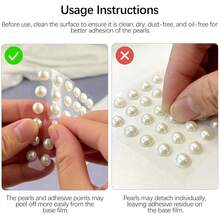 3 Packs Fantasy Pearl Stickers, Geometric Round Resin Pearls, Self-Adhesive Glitter Embellishment For Crafts, Plastic Surface Application, Single Use - White Glossy Finish For DIY Hair, Face, Body, Nail Art & Phone Case Decor - Rectangle - View 5