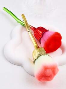 1/2支装专业玫瑰形指甲除尘刷，超柔软尼龙蓬松刷毛指甲清洁工具，多功能玫瑰指甲刷，指甲配件工具除尘刷 - 彩色 - 查看 5