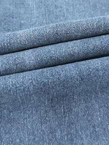 Y2K Style High Waist Light Blue Denim Jeans, Cropped Length, Slim Fit Skinny Pants, Flattering Silhouette, Suitable For Spring/Summer, Holidays, Festivals, Casual Denim Outfits, Jeans, Trousers, Outings, Women's Denim Jeans, Women's Denim Outfits, Women's Denim Pants, Curve-Hugging - 輕洗 - 查看 9