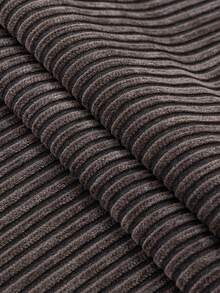 1pc Chenille Fashion Striped Solid Color Sofa Throw, Classic Minimalist Style, Scratch-Resistant And Durable Pet-Friendly, Suitable For All Seasons To Protect Sofa In Bedroom, Living Room, Study, Office, Machine Washable - Dark Grey - View 4