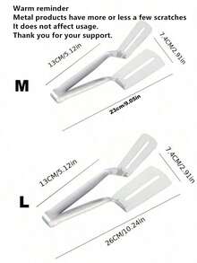 304 Stainless Steel Spatula Tongs - 2-In-1 Kitchen Flip Tongs For Frying Eggs, Pancakes & Steaks - Multicolor - View 5