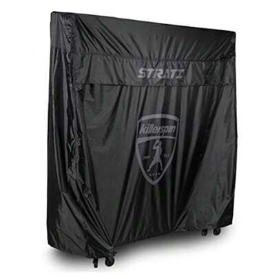 MyT Strati Table Cover for Foldable Indoor and Outdoor Table Tennis Tables 100% Polyester with PVC Coating Black