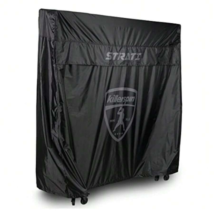 MyT Strati Table Cover for Foldable Indoor and Outdoor Table Tennis Tables 100% Polyester with PVC Coating Black - Negro - Ver 1