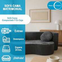 Sofá Cama Matrimonial DreamSoft con Cojines Decorativos En Color Gris - Gris Claro - Ver 1