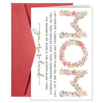 母亲节贺卡（含信封）一张 - “妈妈，我永远感激您的一切，感谢您所做的一切” - 生日、感谢、感恩的理想之选，母亲节送给妈妈的礼物