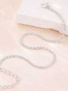 FOREVER QUEEN 1pc 925 Sterling Silver Adjustable Starry Sky Bracelet, Fashion Jewelry Gift For Women & Girls, Wedding Party - Silver - View 6