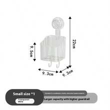 Suction Cup Bathroom Organizer Rack, Toilet Vanity Shelf, Wall Mounted Storage Box With Hooks, No Drilling Required - Multicolor - View 14