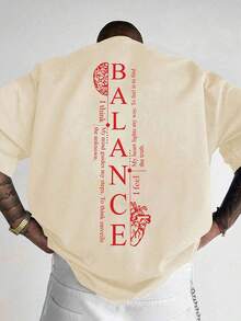 GRDR 男士时尚印花宽松短袖T恤 | 精致设计 | 夏季必备 | 易于搭配，展现您的风格 - 杏色 - 查看 2